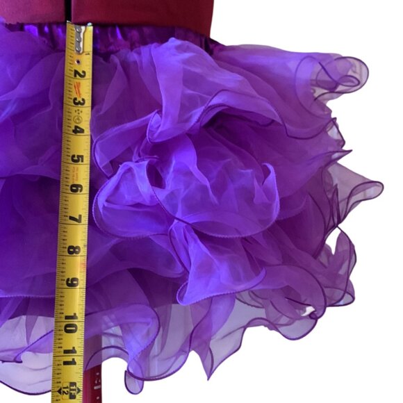 VINTAGE - Purple Multi layered Ruffle Tutu Skirt - XL kids - medium adult - Picture 7 of 9